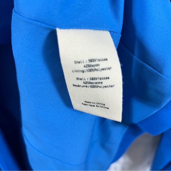 L'Agence Eletta Collarless Blazer Jacket Modern Long Sleeve Daphne Blue 12 - Picture 6 of 6